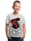billige T-shirts &amp; Trøjer til Drenge-Børn Baby Drenge T-shirt Kortærmet Hvid 3D-udskrivning Fantastiske Dyr Trykt mønster Trykt mønster Farveblok Geometrisk 3D Aktiv Basale