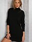 abordables Robes Midi-Mini robe Femme Robe Fourreau manche longue Elégant Couleur Pleine Col Roulé Mince Noir S M L XL