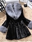 cheap Coats &amp; Trench Coats-Women&#039;s Coat Fall &amp; Winter Daily Long Coat V Neck Regular Fit Basic Jacket Long Sleeve Solid Colored White Black / Faux Fur
