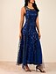 cheap Midi Dresses-Women&#039;s A Line Dress Maxi long Dress Gray Navy Blue Sleeveless Floral Round Neck S M L XL XXL 3XL