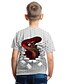 baratos Camisetas Para Meninos-Infantil Bébé Para Meninos Camisa Camiseta Manga Curta Branco Impressão 3D Feras Fantásticas Imprimir Imprimir Bloco de cor Geométrica 3D Ativo Básico / Animal