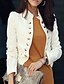 cheap Blazers-Women&#039;s Blazer Solid Colored Polyester Coat Tops White / Black