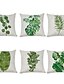 cheap Home &amp; Garden-Set of 6 Faux Linen Pillow Cover, Leaf Graphic Prints Leisure Fashion Throw Pillow Home Sofa Decorative