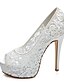 cheap Pumps &amp; Heels-Women&#039;s Wedding Shoes Stiletto Heel Peep Toe Lace Minimalism Fall / Spring &amp; Summer Black / White / Ivory / Party &amp; Evening