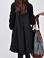 cheap Coats &amp; Trench Coats-Women&#039;s Winter Turtleneck Coat Long Solid Colored Daily Black Gray M L XL XXL