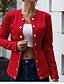 cheap Jackets-Women&#039;s Peaked Lapel Blazer White / Black / Red S / M / L