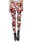 abordables Pants-Mujer Navidad Estampado Legging - Estampado, Estampado Media cintura Rojo S M L / Delgado
