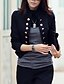 abordables Americanas para Mujer-chaqueta de mujer de poliéster de color sólido tops de abrigo blanco / negro