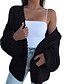 abordables Pulls pour Femme-Femme Cardigan Couleur unie Simple Manches Longues énorme Pull Cardigans Automne Hiver Ouvrir le devant Rose Claire Noir