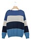 billige Sweaters &amp; Cardigans-Dame bluse Stribet Langærmet Løstsiddende Sweater Cardigans Rund hals Blå Lilla Gul