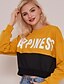 cheap Winter Coats-Women&#039;s Basic Sweatshirt - Color Block Yellow XL