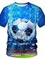 baratos Tank Tops-Homens Camiseta Camisa Social Gráfico 3D Decote Redondo Tamanho Grande Diário Feriado Manga Curta Imprimir Blusas Roupa de rua Exagerado Azul / Verão