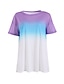 cheap T-Shirts-Women&#039;s Plus Size Color Block White Print Loose T-shirt Basic Daily Blue / Purple / Orange / Light Blue