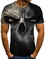 billige Tank Tops-Herre T-shirt Grafisk 3D Dødningehoveder Trykt mønster Kortærmet Daglig Toppe Gade Punk &amp; Gotisk Mørkegrå