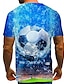 abordables Tank Tops-Hombre Camiseta Camisa Gráfico 3D Escote Redondo Talla Grande Diario Festivos Manga Corta Estampado Tops Ropa de calle Exagerado Azul Piscina / Verano