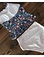 cheap Tankini-Women&#039;s Halter Basic Tankini Swimsuit Peplum Print Floral Swimwear Bathing Suits Blue