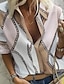 abordables Tops &amp; Blouses-Mujer Blusa Camisa Geométrico Impresión de cadenas Escote en Pico Cuello Camisero Tops Azul Piscina Morado Gris