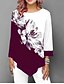 cheap Tops &amp; Blouses-Women&#039;s T shirt Floral Long Sleeve Daily Tops White Black Blue