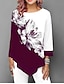 cheap Tops &amp; Blouses-Women&#039;s T shirt Floral Long Sleeve Daily Tops White Black Blue