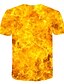 cheap Tank Tops-Men&#039;s T shirt Shirt Graphic 3D Round Neck Daily Short Sleeve Print Slim Tops Orange