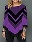cheap T-Shirts-Women&#039;s Daily T-shirt - Striped Purple