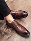baratos Sapatos masculinos-Homens Oxfords Sapatos formais Festas &amp; Noite Escritório e Carreira Couro Ecológico Preto Marron Outono