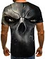 abordables Tank Tops-Homme T-shirt Graphique 3D Crânes Imprimé Manches Courtes Quotidien Hauts Chic de Rue Punk et gothique Gris Foncé