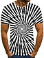 billige Tank Tops-Herre T-shirt Skjorte 3D Plusstørrelser Trykt mønster Kortærmet Daglig Toppe Basale Rund hals Hvid