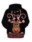 abordables Sudaderas y capuchas-Mujer Sudadera Estampado Navidad Casual Sudaderas con capucha Sudaderas Negro