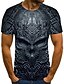 cheap Men&#039;s Tees &amp; Tank Tops-Men&#039;s T shirt Shirt Graphic 3D Skull Round Neck Plus Size Daily Holiday Short Sleeve Print Tops Streetwear Exaggerated Green Blue Black