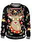 baratos Christmas Sweater-Mulheres Moletom Arco-Íris Imprimir Bloco de cor Diário Final de semana Outras estampas Ativo Natal Moletons Moletons Solto Arco-íris