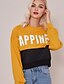 cheap Winter Coats-Women&#039;s Basic Sweatshirt - Color Block Yellow XL