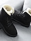 cheap Boots-Women&#039;s Boots Snow Boots Daily Booties Ankle Boots Winter Creepers Round Toe PU Lace-up Black Red Beige