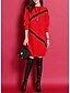 cheap Midi Dresses-Women&#039;s Plus Size Sweater Dress - 3/4 Length Sleeve Striped Street chic Daily Wear Black Red M L XL XXL XXXL XXXXL XXXXXL