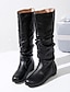 cheap Boots-Women&#039;s Boots Daily Party &amp; Evening Solid Colored Knee High Boots Hidden Heel Round Toe Casual Faux Leather Loafer Almond Black Brown