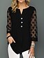abordables Tops &amp; Blouses-Mujer Camiseta A Lunares Negro