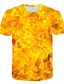 abordables Tank Tops-Hombre Camiseta Camisa Gráfico 3D Escote Redondo Diario Manga Corta Estampado Delgado Tops Naranja