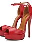 cheap Pumps &amp; Heels-Women&#039;s Heels Stiletto Heel Round Toe PU Classic Spring &amp;  Fall Red / Black / Party &amp; Evening / Party &amp; Evening