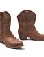 billige Boots-Dame Støvler Cowboy Western støvler Daglig Ensfarvet Booties Ankelstøvler Lave hæle Kigge Tå Årgang Britisk PU Hjemmesko Sort
