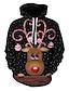 abordables Sweats à capuche et sweat-shirts-Femme Sweat à capuche Imprimé Noël Simple Pulls Capuche Pulls molletonnés Noir