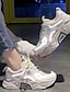billige Women&#039;s Sneakers-Dame Sportssko Daglig Flat hæl Rund Tå Løp Lerret Snøring Svart Rosa Beige