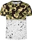 cheap Men&#039;s Socks-Men&#039;s T shirt 3D Camo / Camouflage Plus Size Print Short Sleeve Daily Tops Basic Army Green