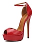 cheap Pumps &amp; Heels-Women&#039;s Heels Stiletto Heel Round Toe PU Classic Spring &amp;  Fall Red / Black / Party &amp; Evening / Party &amp; Evening