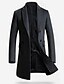 abordables Best Sellers-Homme Trench Manteau Manteau d&#039;hiver Entreprise Casual Pardessus 100 % Polyester L&#039;hiver Vêtement Tenue Couleur Pleine Revers Cranté / Manches Longues / du quotidien / Revers en Pointe / Longue