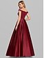 cheap Maxi Dresses-Ball Gown Party Dress Elegant Quinceanera Prom Birthday Dress Off Shoulder Short Sleeve Floor Length Satin with Pleats 2022