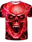 cheap Tank Tops-Men&#039;s T shirt Shirt Graphic Skull Round Neck Daily Club Short Sleeve Print Tops Basic Blue Red / Summer