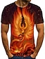 cheap Tank Tops-Men&#039;s T shirt Tribal 3D Animal Print Short Sleeve Daily Tops Streetwear Punk &amp; Gothic Orange