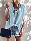 abordables Tops &amp; Blouses-Femme T shirt Couleur Pleine Manches Courtes Quotidien Hauts Rose Claire Fuchsia Vert