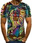cheap Tank Tops-Men&#039;s T shirt Graphic Geometric 3D Round Neck Plus Size Daily Going out Short Sleeve Pleated Print Tops Streetwear Exaggerated Rainbow