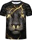 abordables Tank Tops-Tee T-shirt Homme Graphique Lion Animal 3D effet Grande Taille Col Ras du Cou Manches Courtes Imprimer Standard Casual du quotidien Vacances Vêtement de rue Exagéré Nylon Rayonne / Eté
